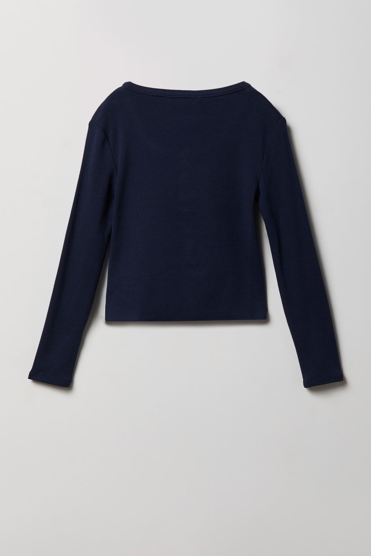 Vue alternative 2. Haut Henley côtelé à manches longues pour fille