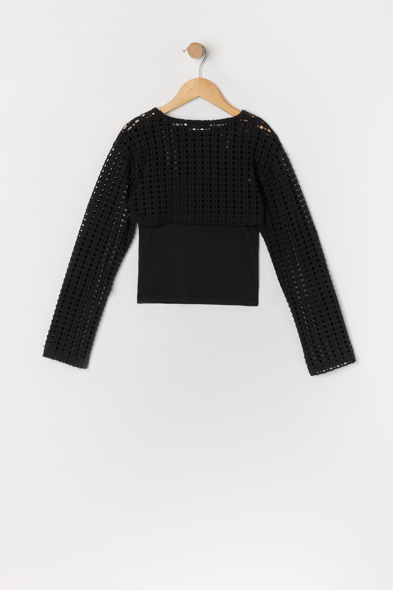 Girls Open Knit Shrug and Cami