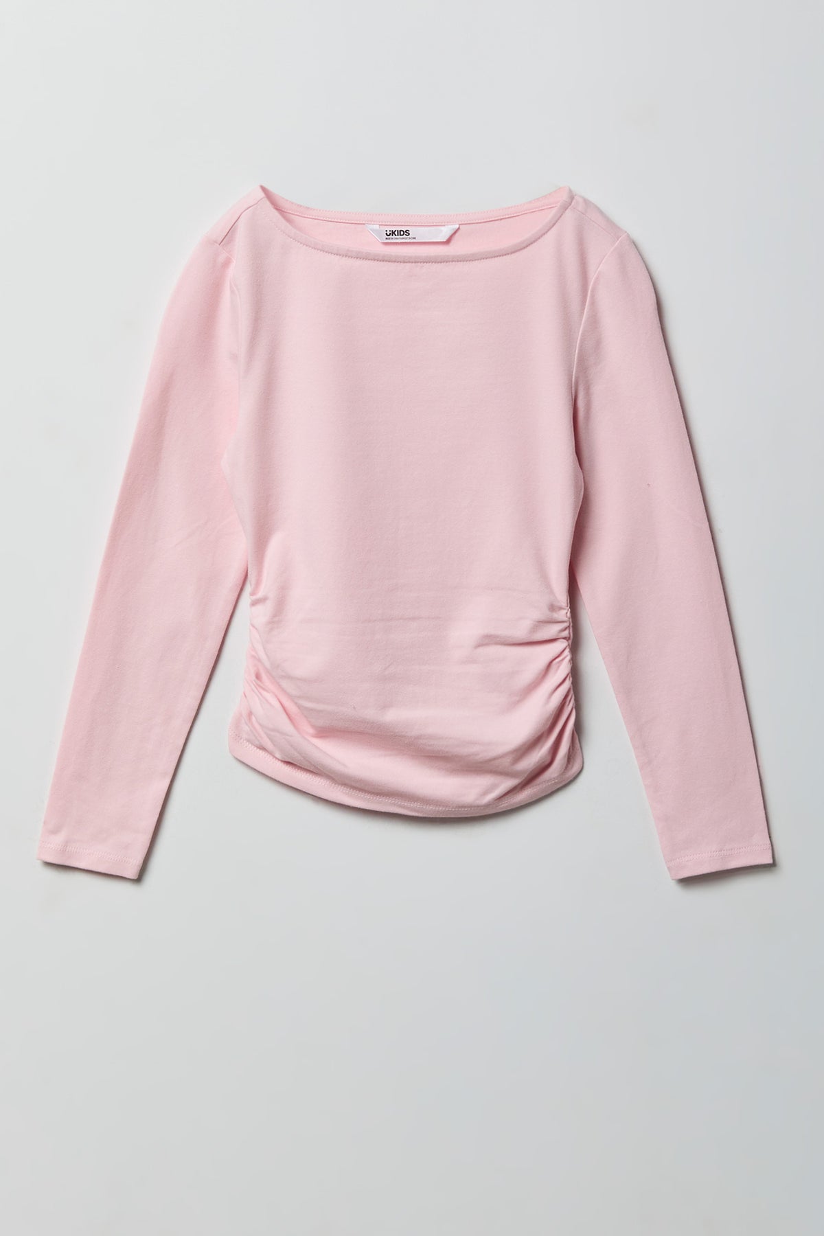 Contour Cinched Long Sleeve Top - Pink