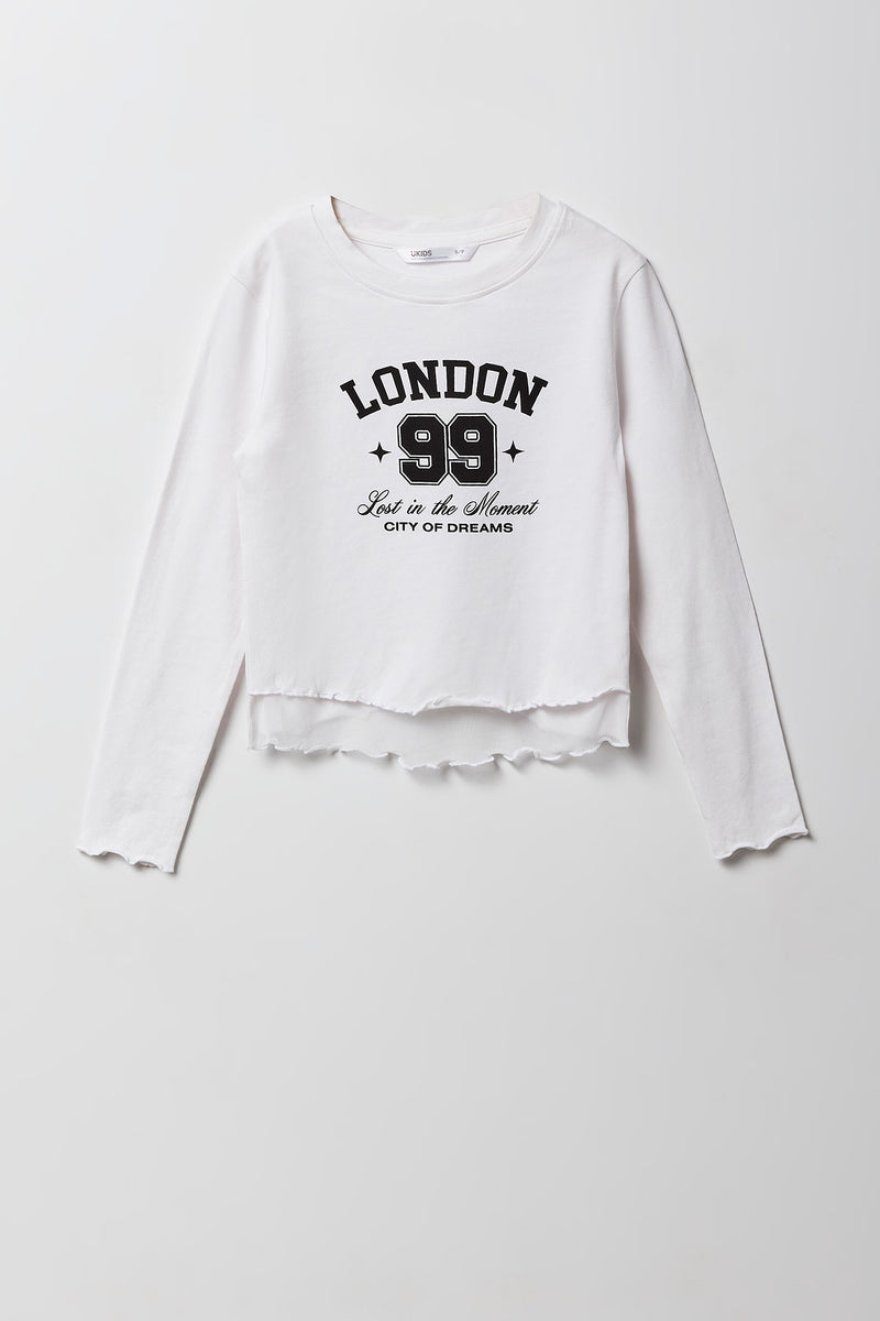 Girls Graphic Layered Long Sleeve Top