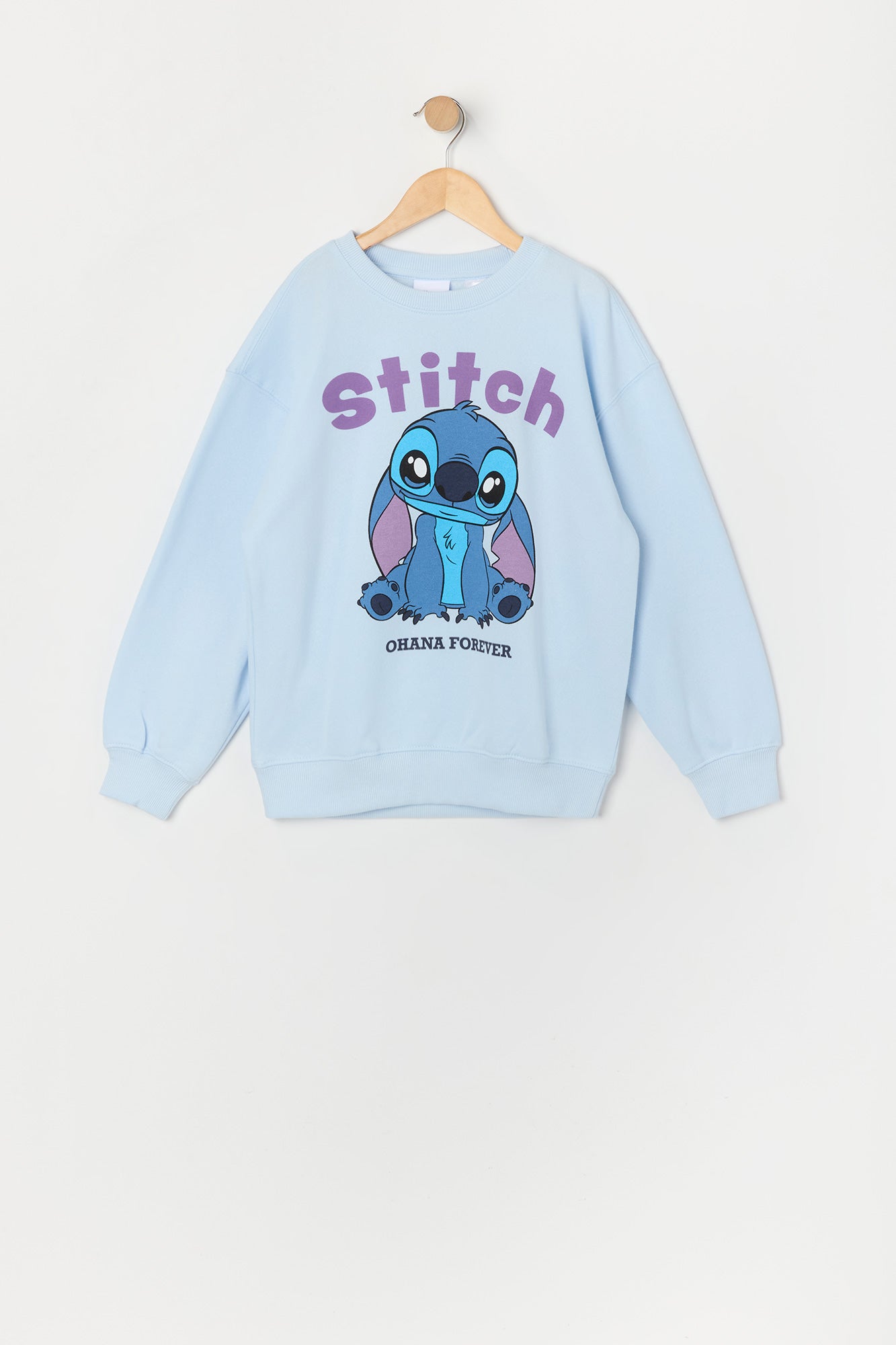 Chandail en molleton à imprimé Stitch Ohana Forever pour fille