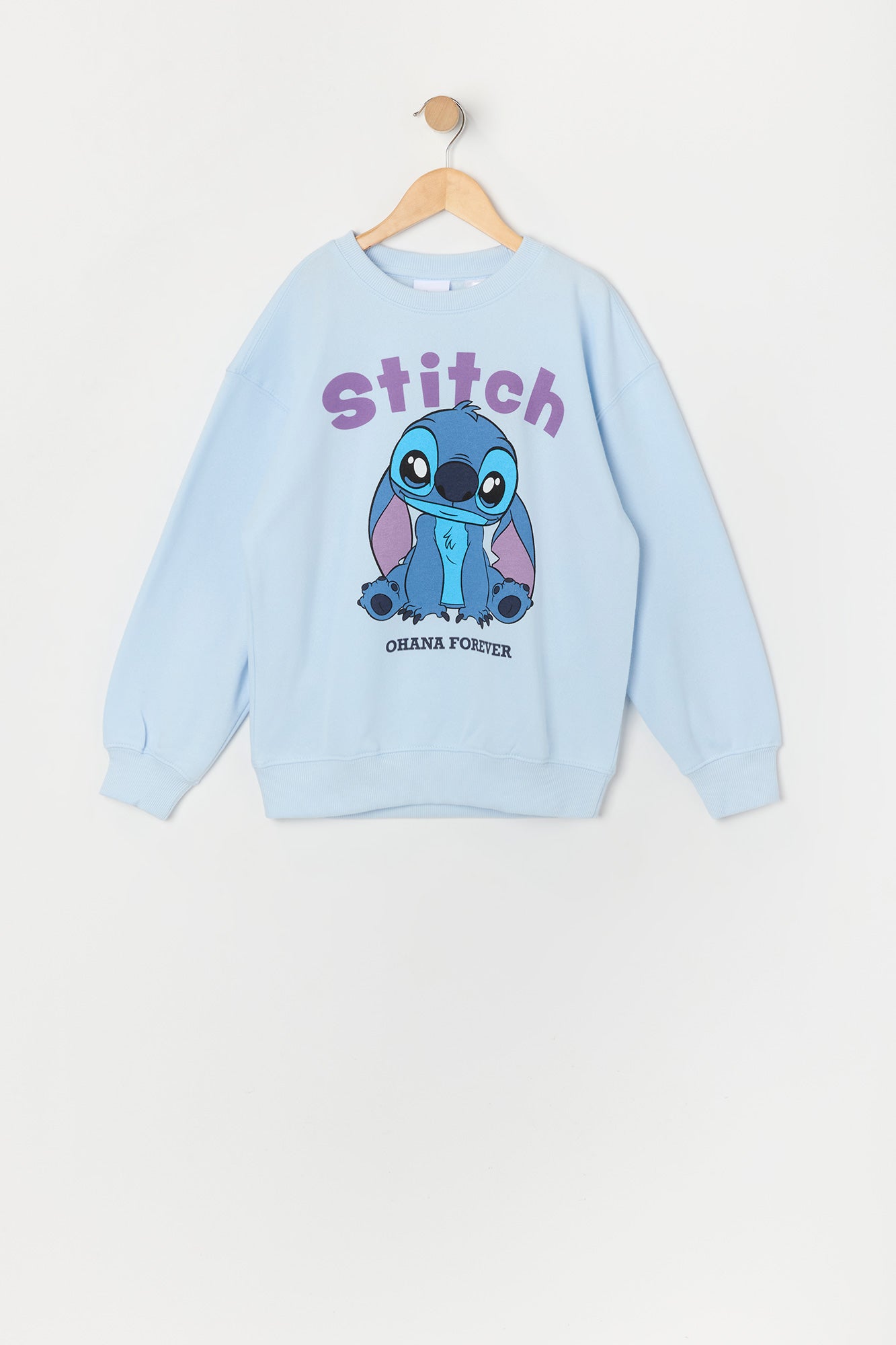 Girls Stitch Ohana Forever Graphic Fleece Sweatshirt