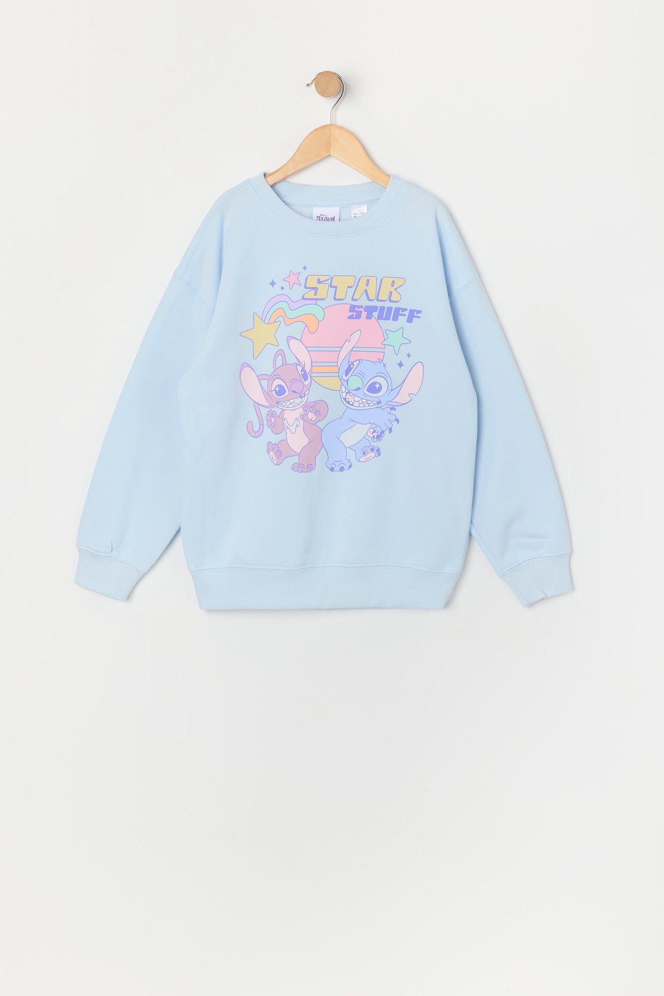 Girls Stitch and Angel Star Stuff Graphic Fleece Sweatshirt