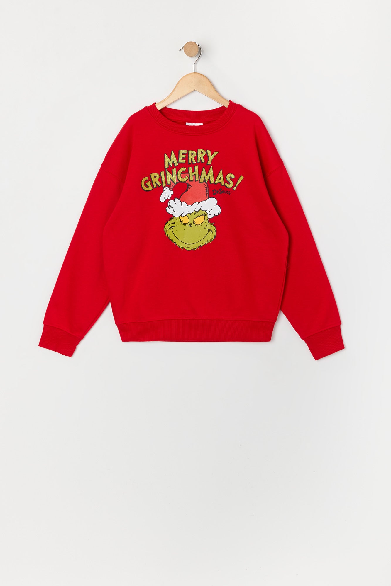 Jogger en molleton avec motif brodé Merry Grinchmas pour fille