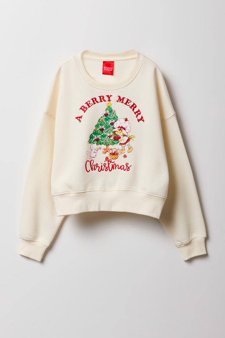 Chandail en molleton à broderie Strawberry Shortcake Christmas pour filles