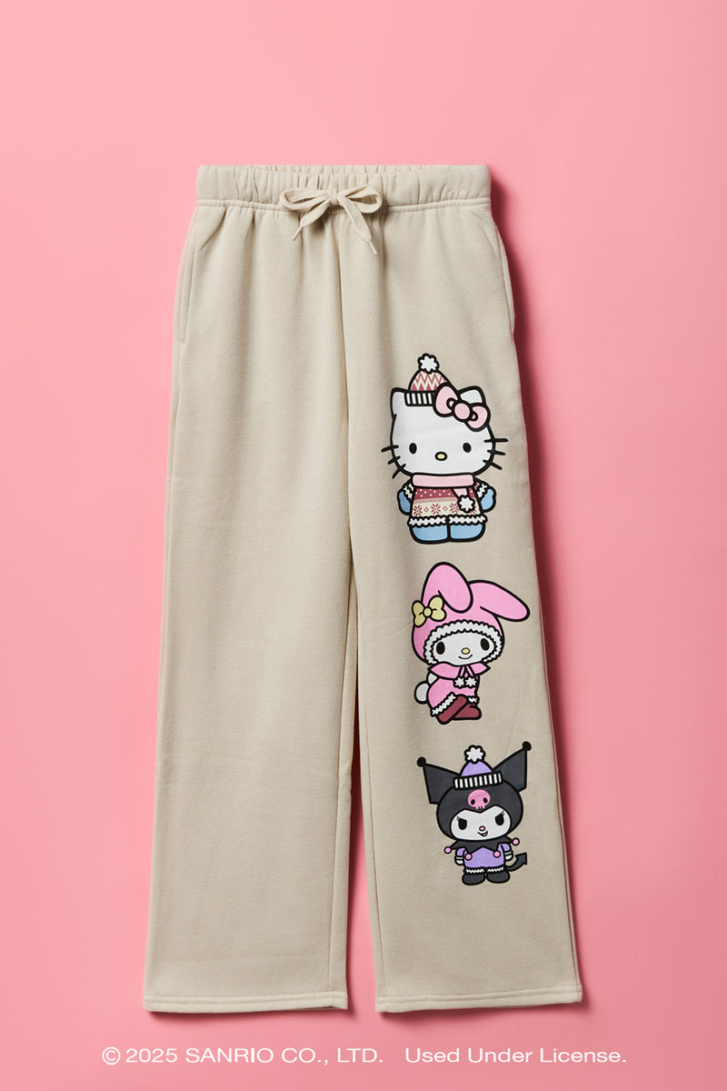 Hello Kitty® and Friends Girls Graphic Wide Leg Fleece Sweatpant
