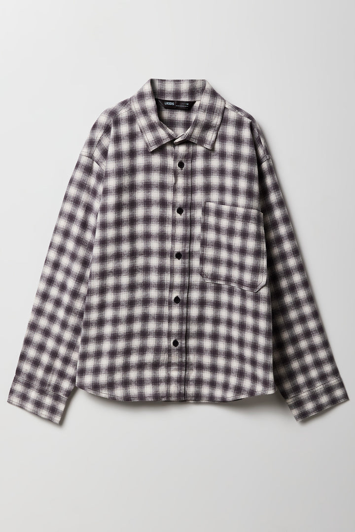 Boys Plaid Flannel Button-Up Top