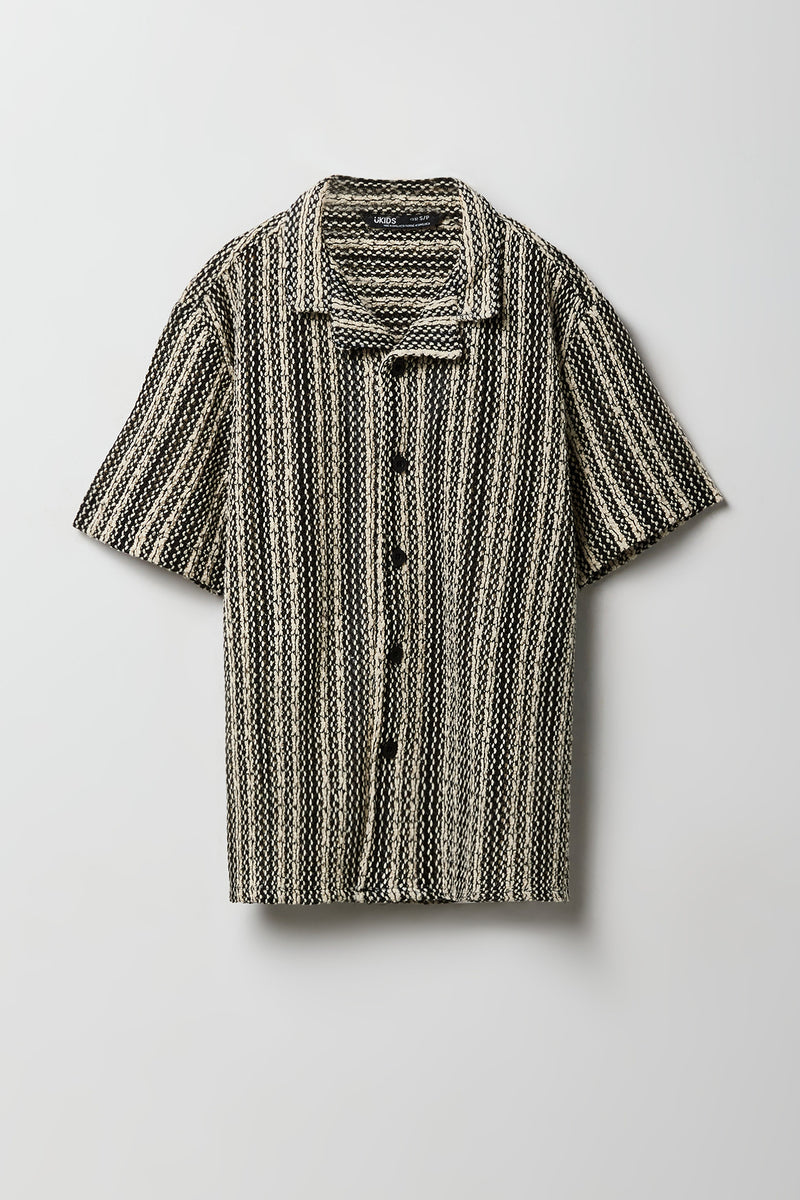 Haut en tricot texturé boutonné pour garçons
