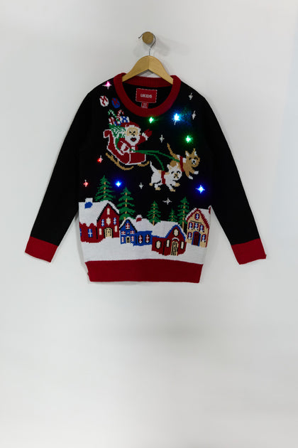 Boys Light Up Santa Christmas Sweater