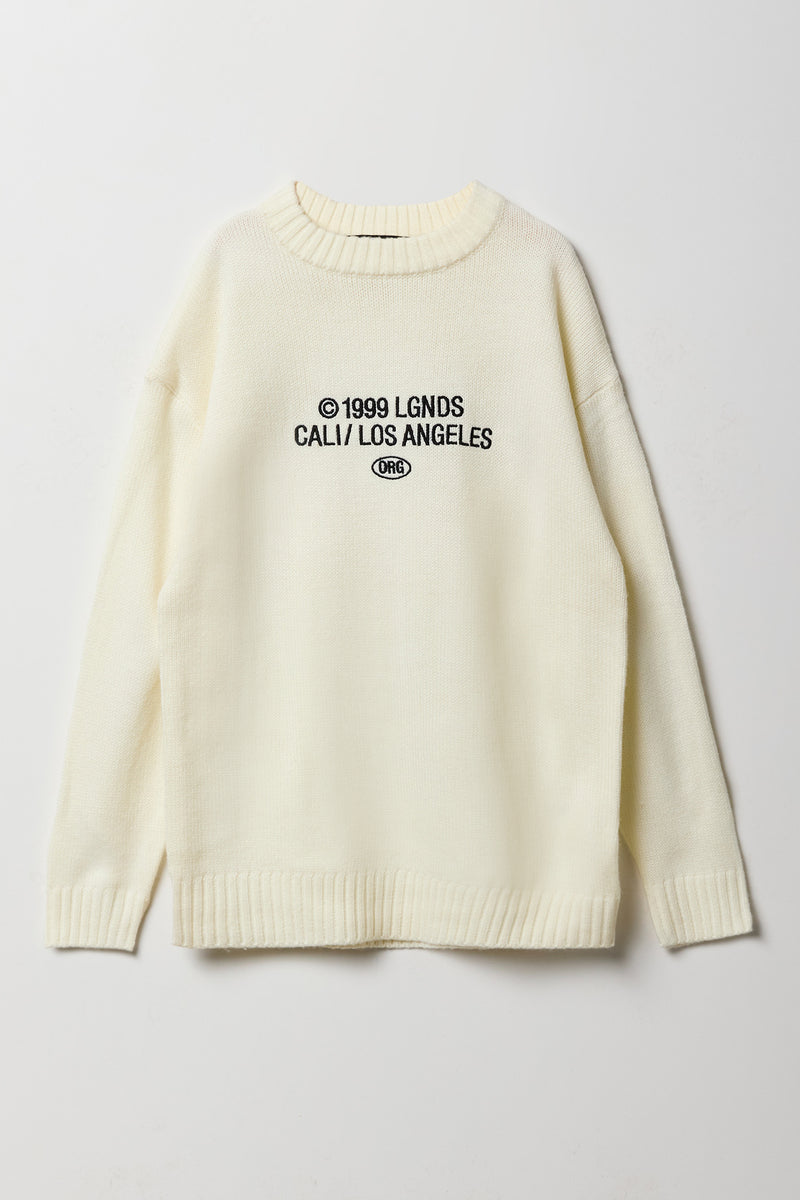 Boys Cali Embroidered Knit Sweater