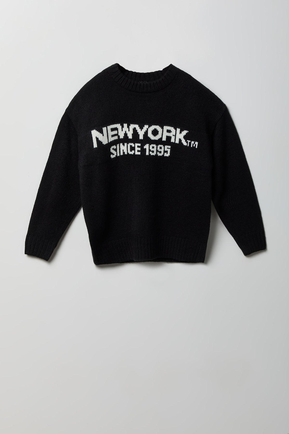 Boys Jacquard Knit Sweater - Black