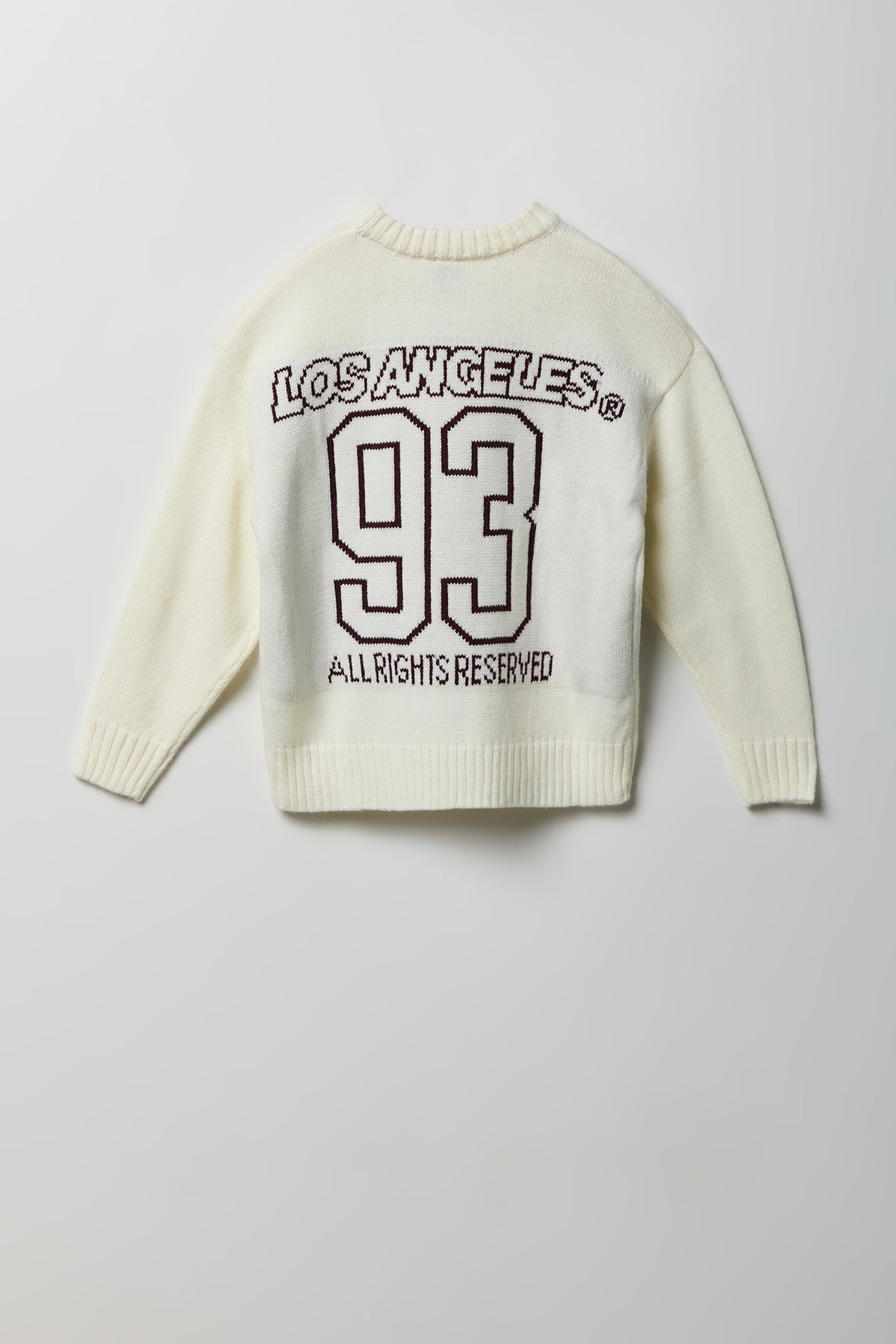 Alt View 2. Boys Jacquard Knit Sweater - Off White