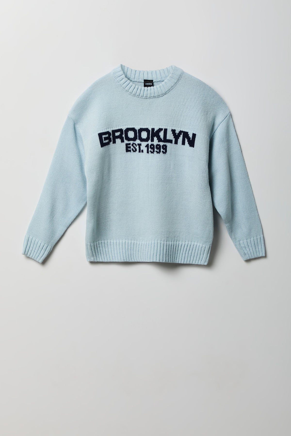 Boys Jacquard Knit Sweater - Light Blue