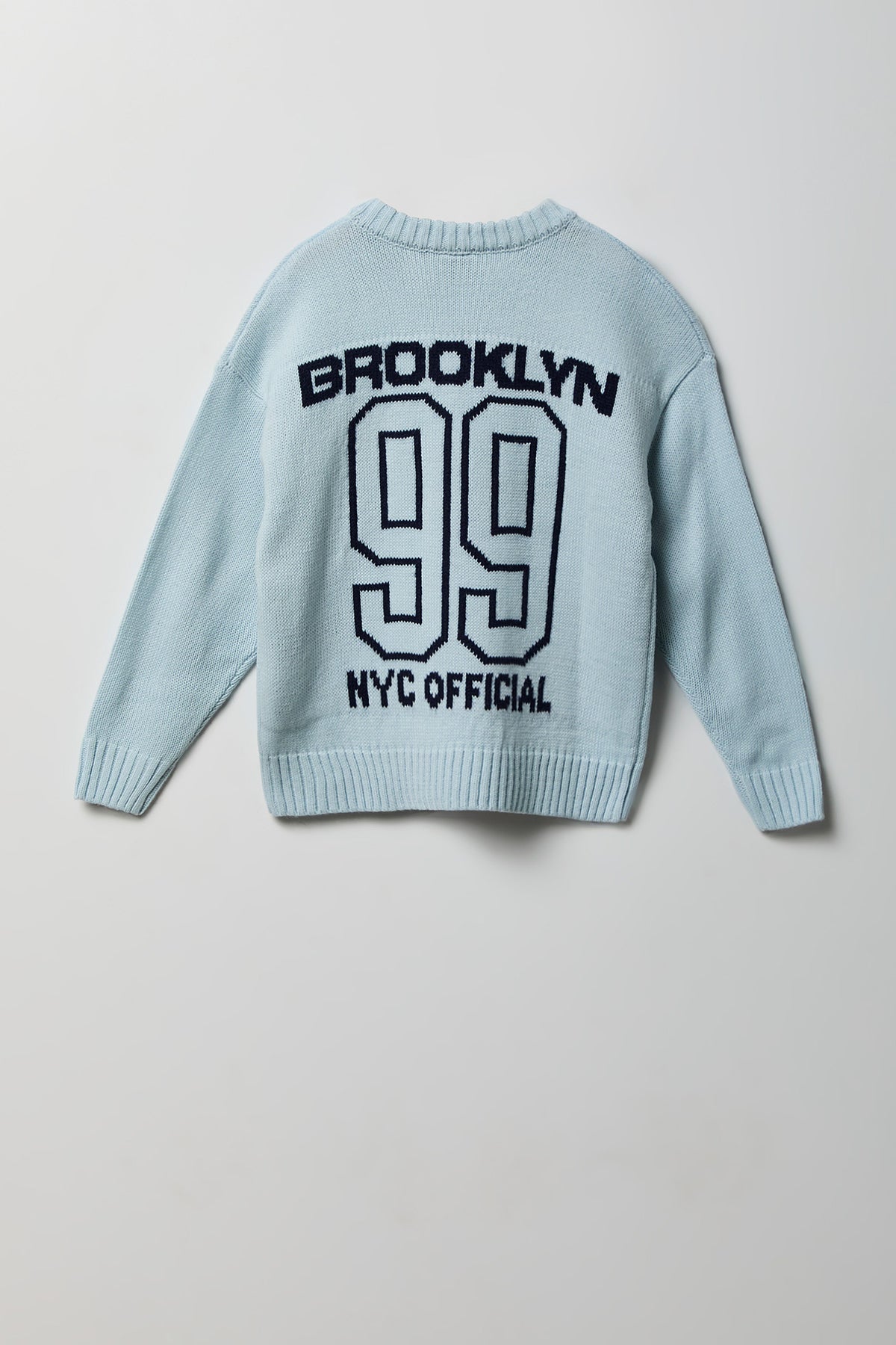 Alt View 2. Boys Jacquard Knit Sweater - Light Blue