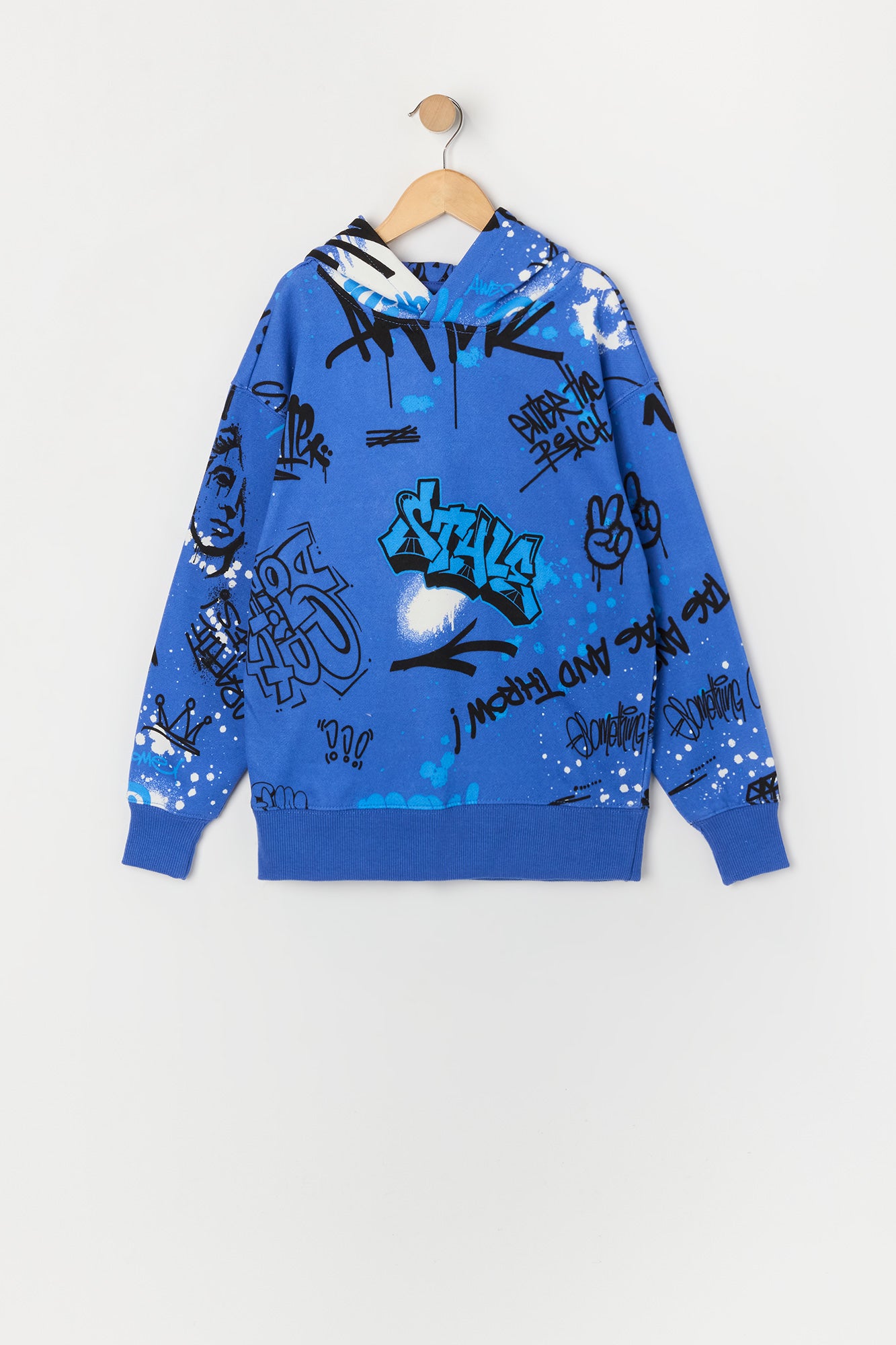 Boys Graffiti Print Fleece Hoodie