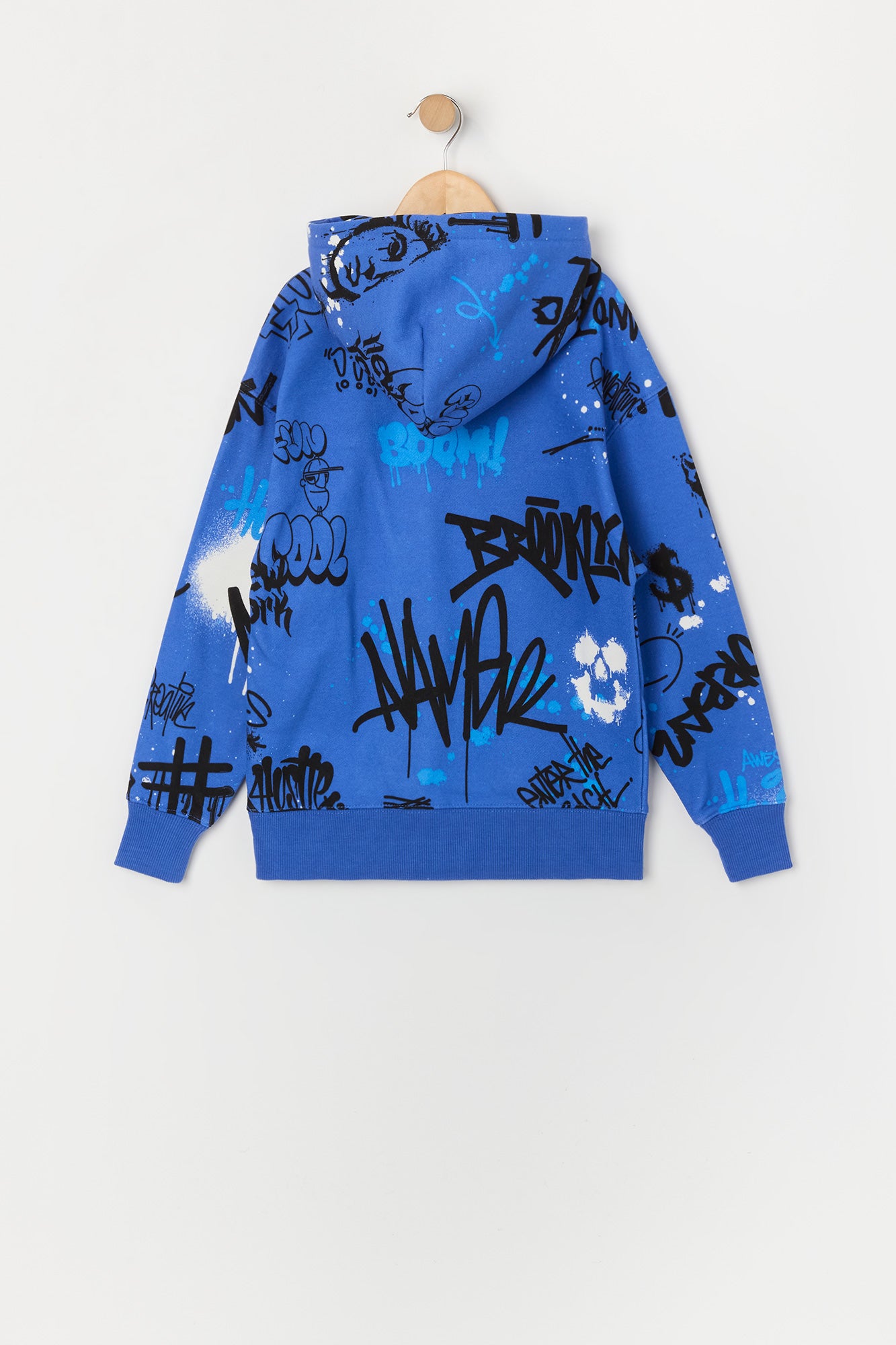 Boys Graffiti Print Fleece Hoodie