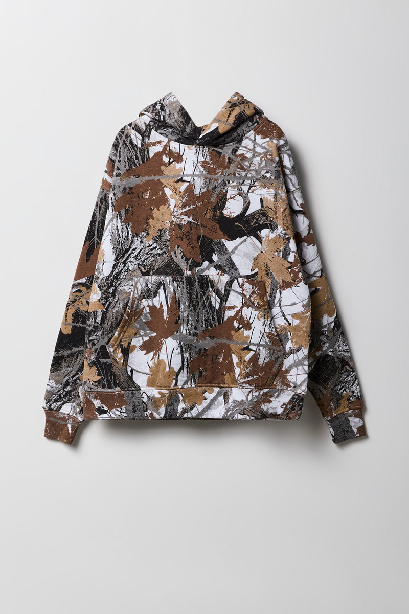 Kids Camo Printed Fleece Hoodie