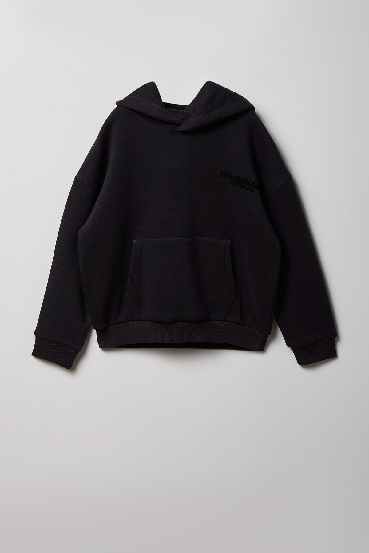 Kids Premium Heavyweight Fleece Boxy Hoodie - Black