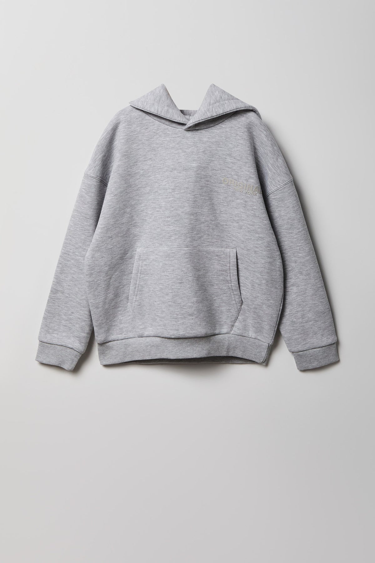 Kids Premium Heavyweight Fleece Boxy Hoodie - Heather Grey