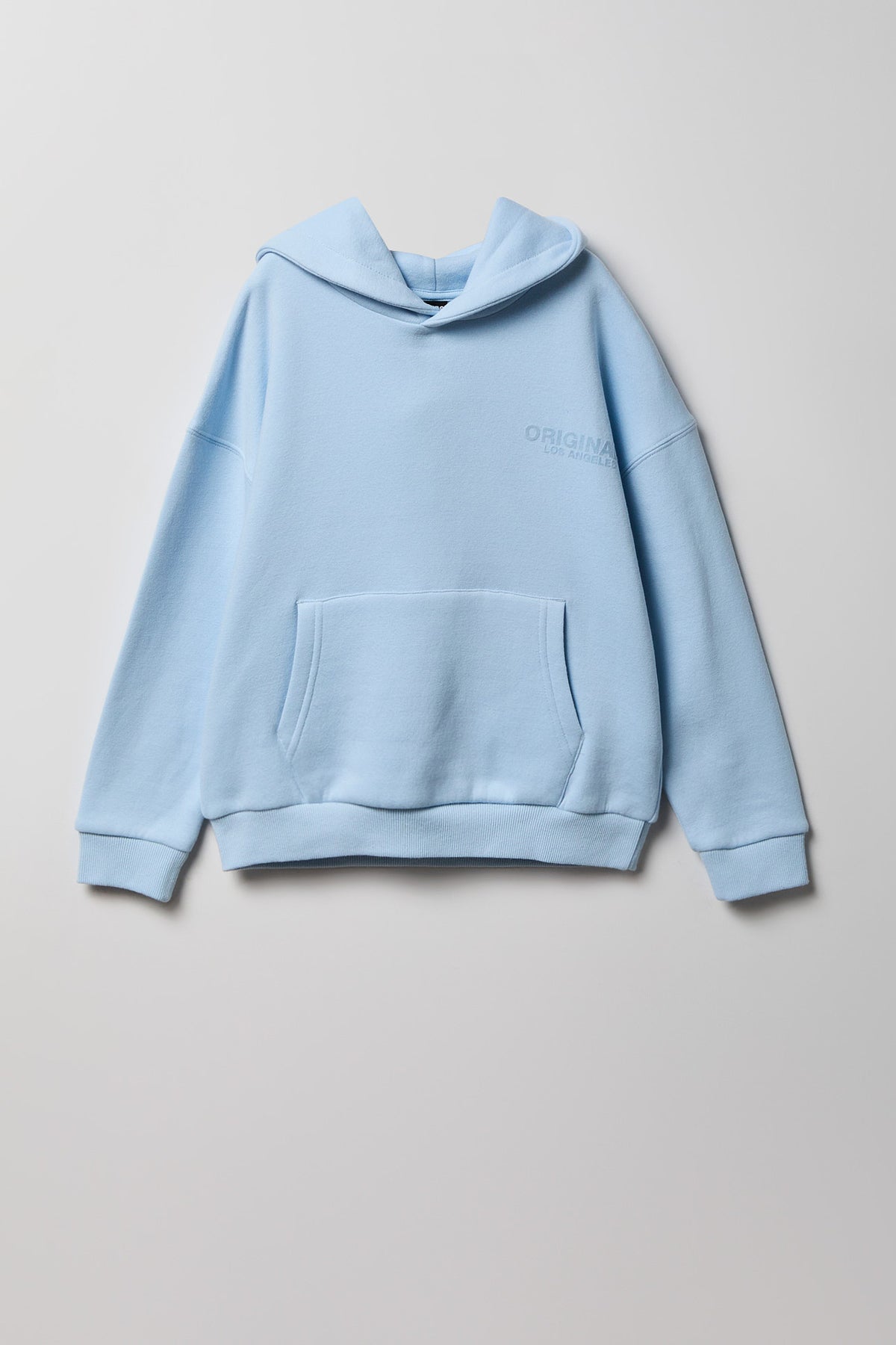 Kids Premium Heavyweight Fleece Boxy Hoodie - Light Blue