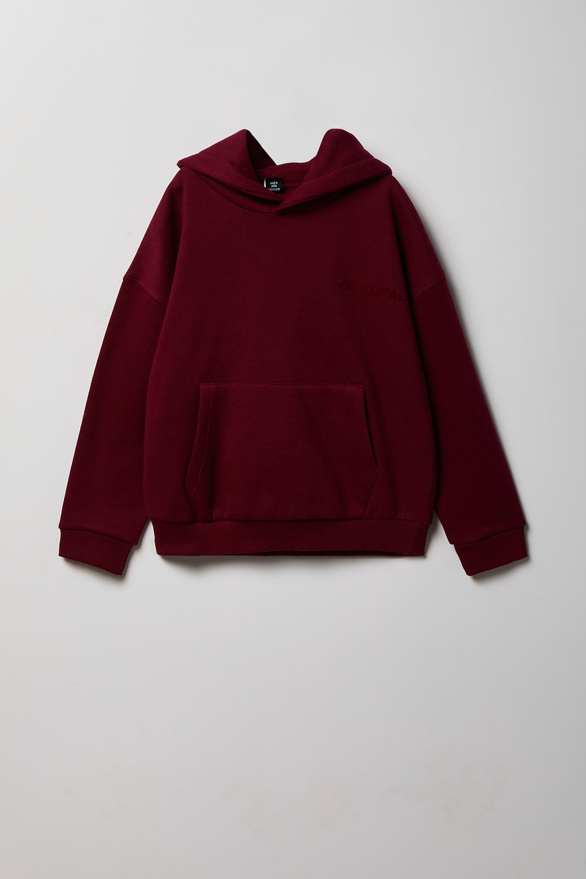 Kids Premium Heavyweight Fleece Boxy Hoodie - Burgundy