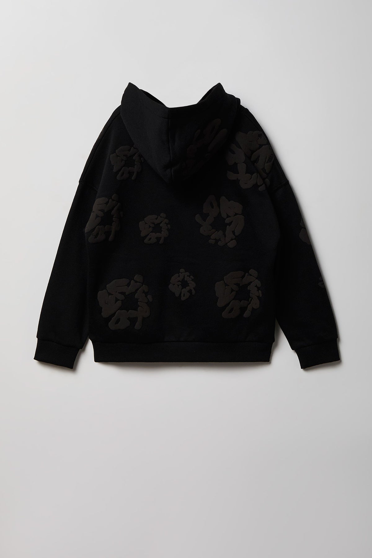 Alt View 2. Kids Fleece Puffed Graphic Hoodie - Black