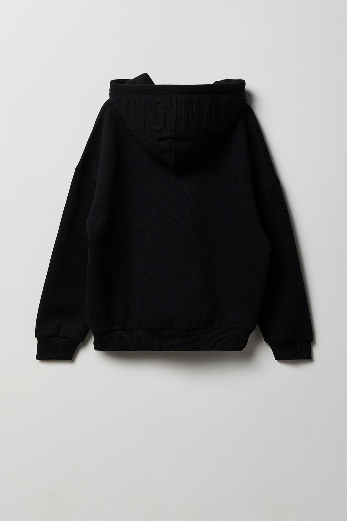 Alt View 2. Kids Fleece Embossed Hoodie - Black