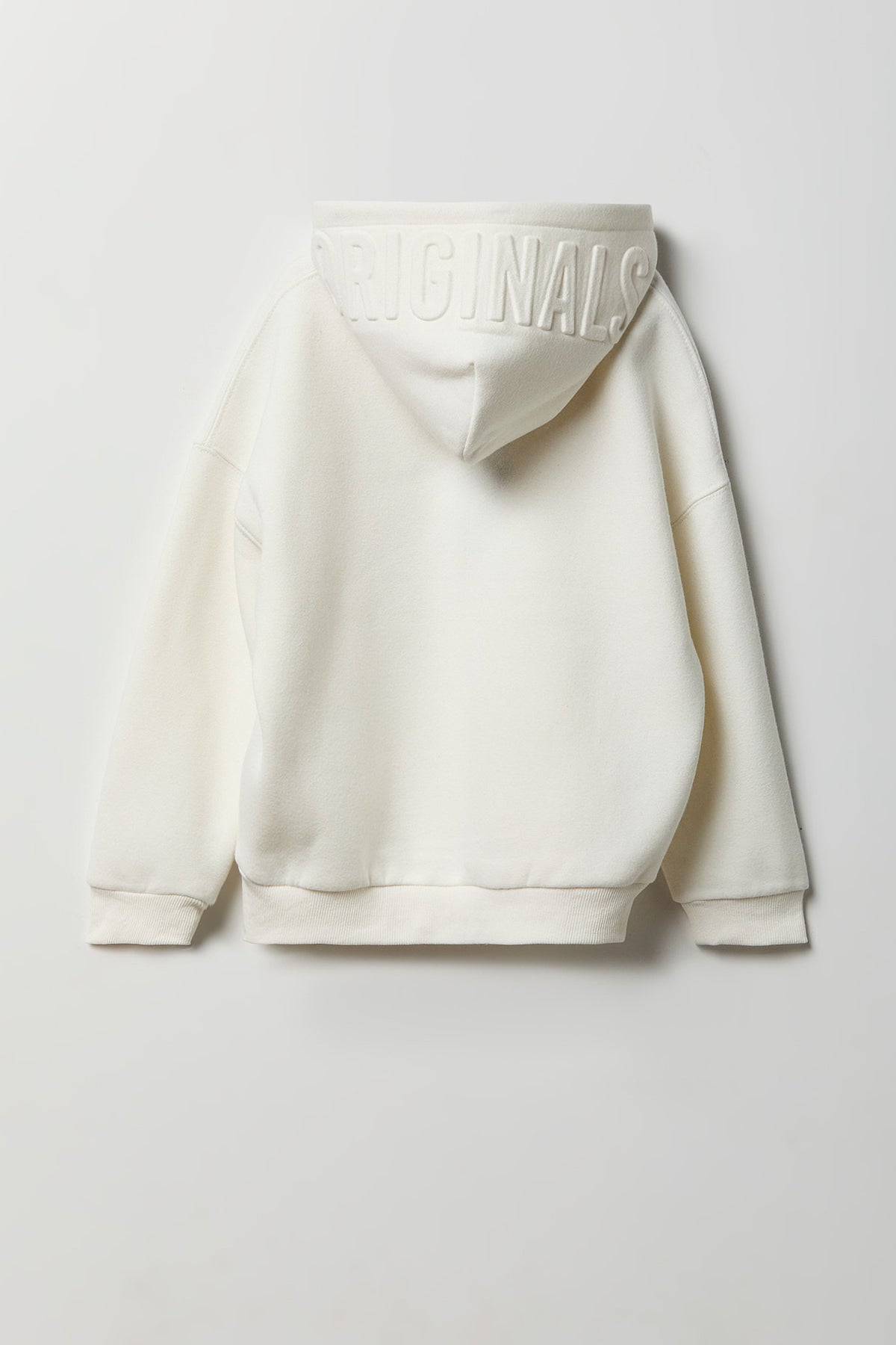 Alt View 2. Kids Fleece Embossed Hoodie - White