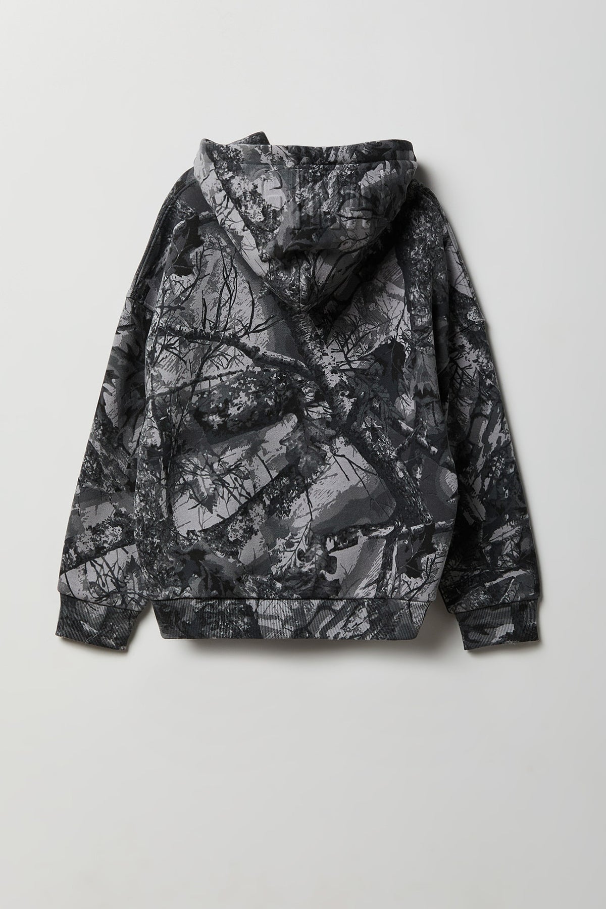 Alt View 2. Kids Fleece Embossed Hoodie - Camouflage
