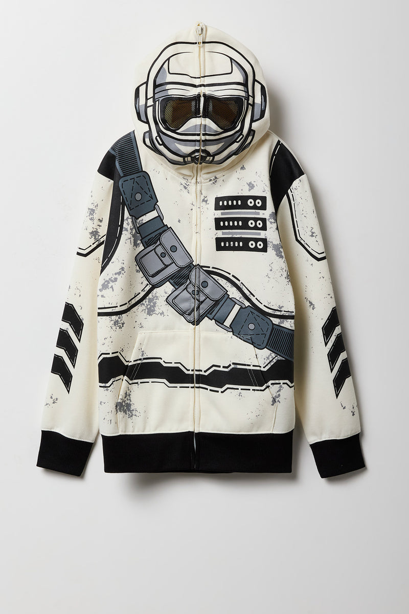 Haut à capuchon avec imprimé Star Trooper et fermeture à glissière pour enfant