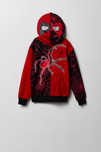 Boys Spider Web Peeper Zip-Up Fleece Hoodie