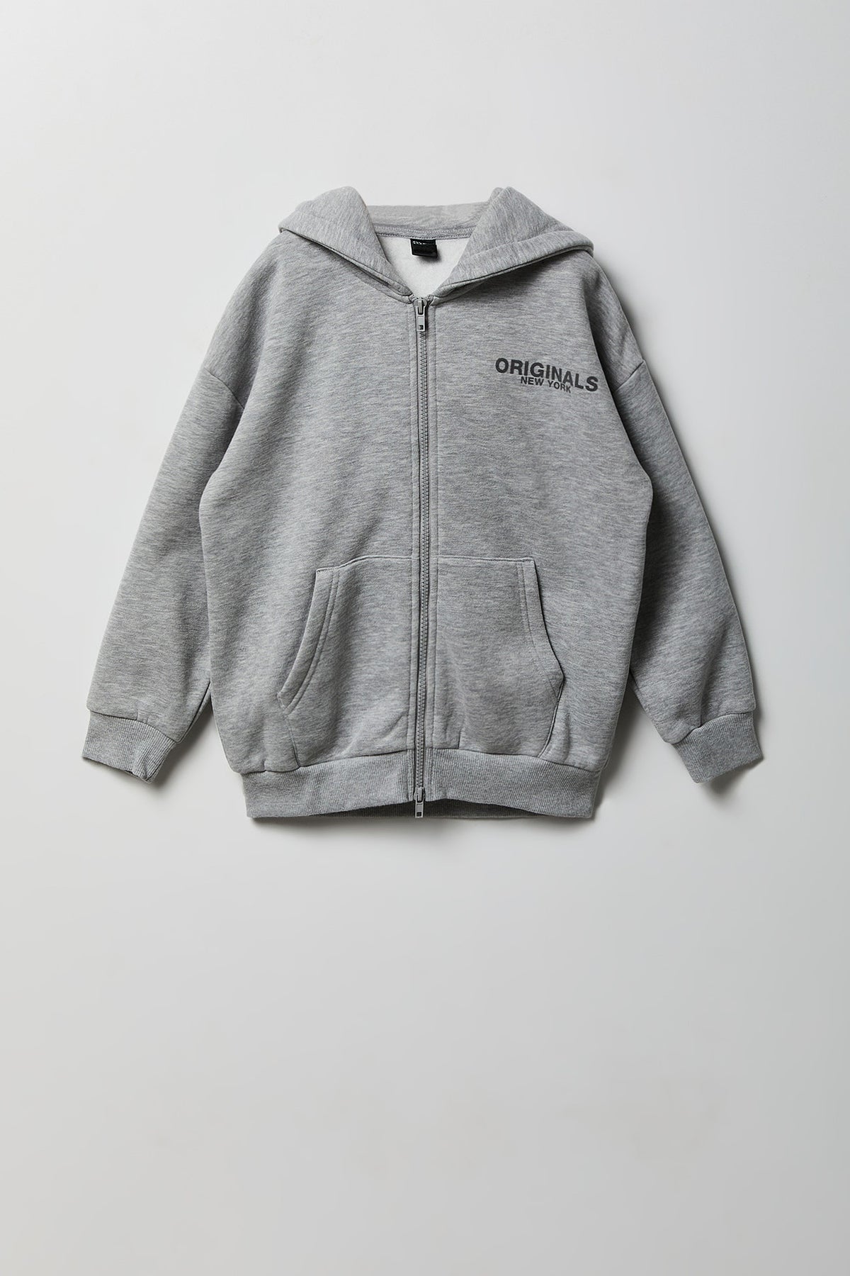 Kids Luxe Fleece Zip-Up Hoodie - Heather Grey