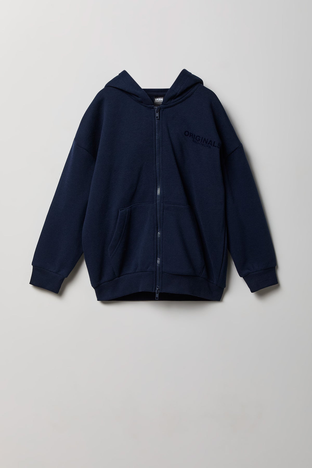 Kids Luxe Fleece Zip-Up Hoodie - Navy