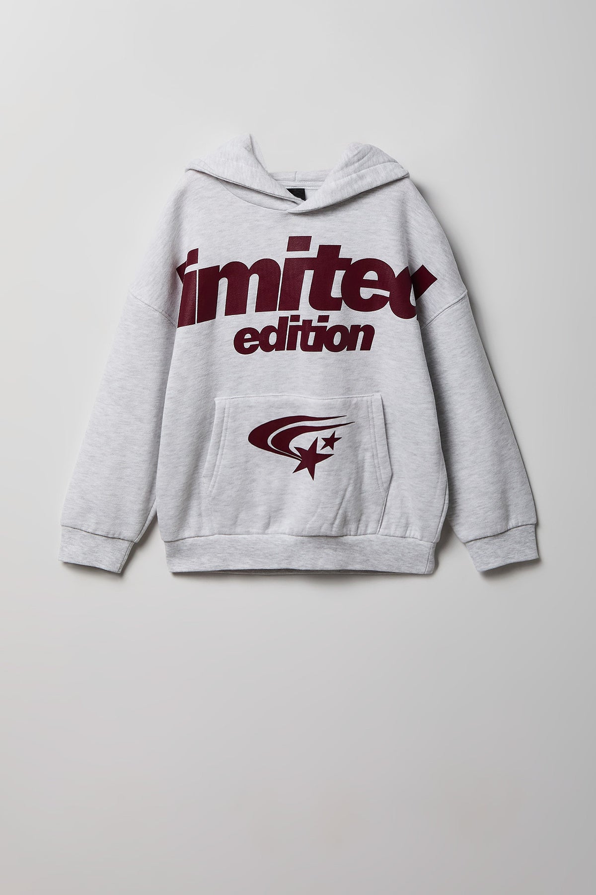 Kids Fleece Graphic Hoodie - Light Grey