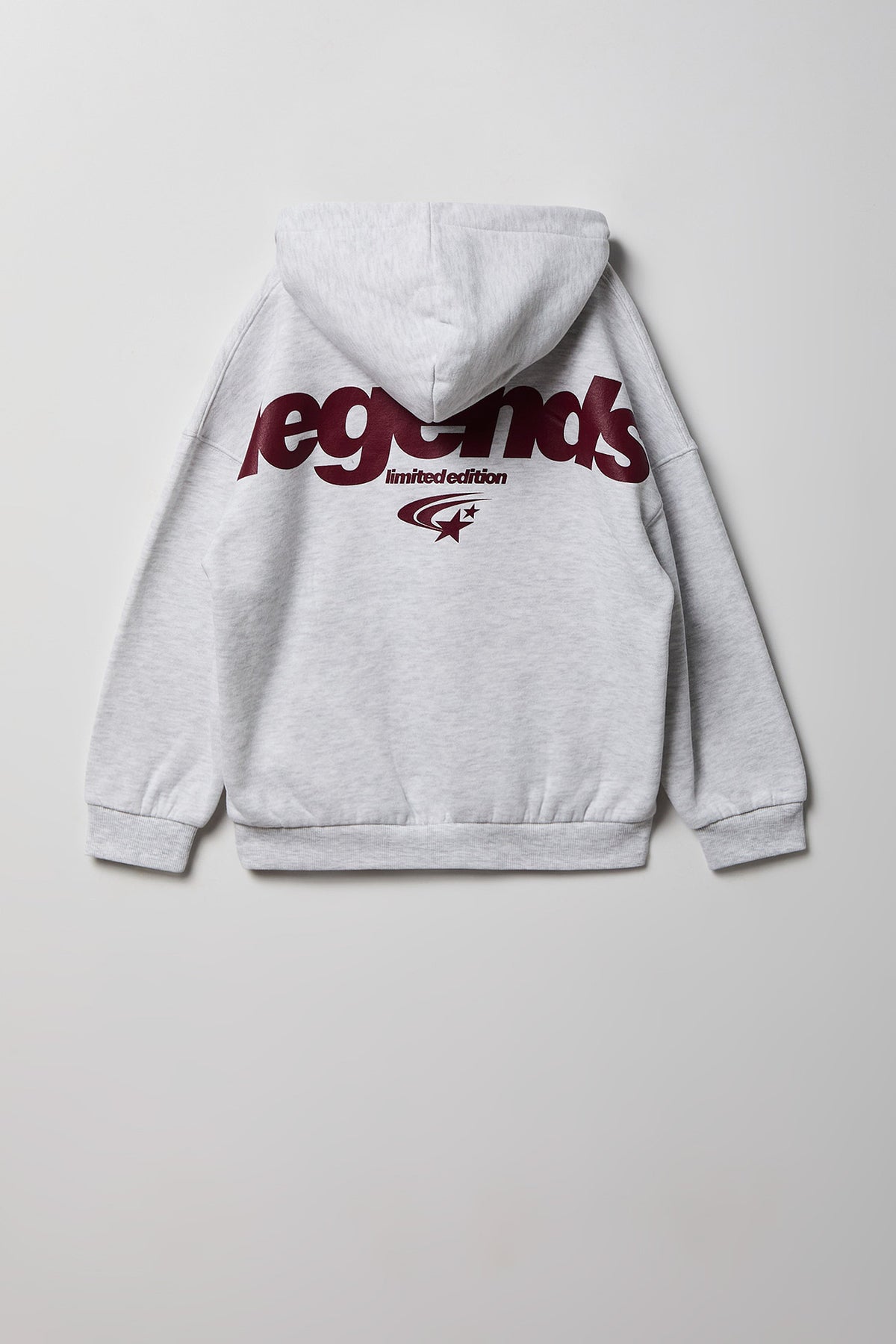 Alt View 2. Kids Fleece Graphic Hoodie - Light Grey