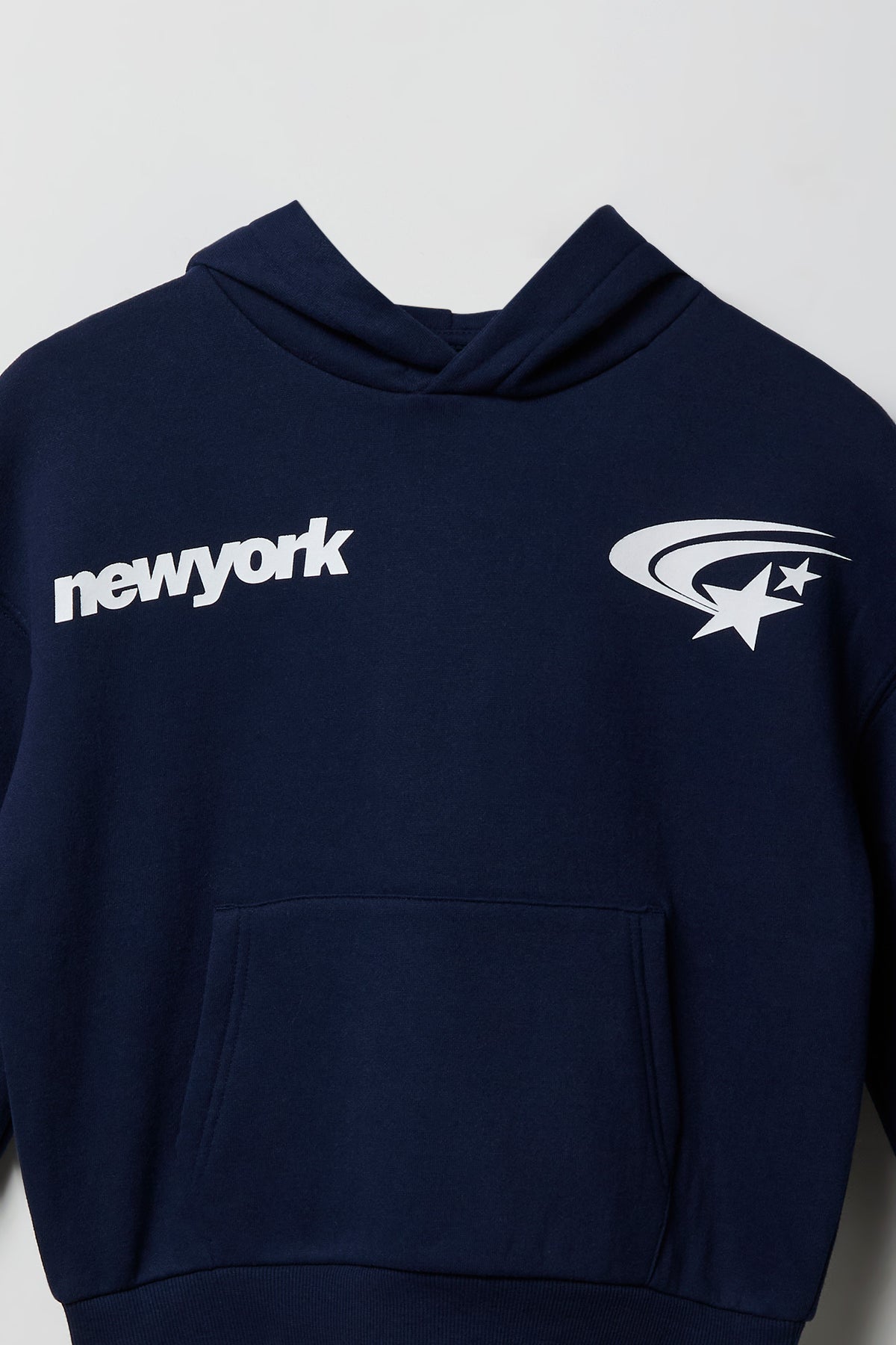 Alt View 3. Kids Fleece Graphic Hoodie - Navy