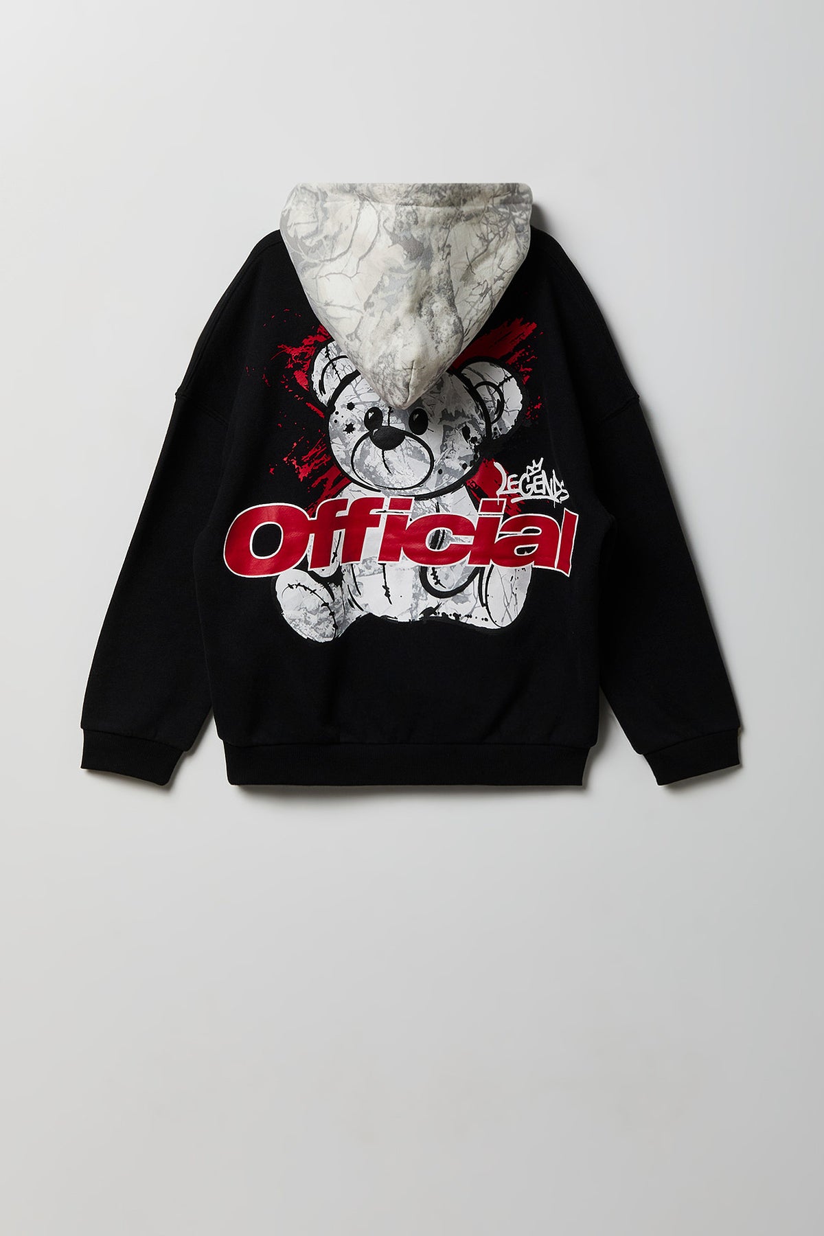 Kids Legend Bear Graphic Hoodie - Black