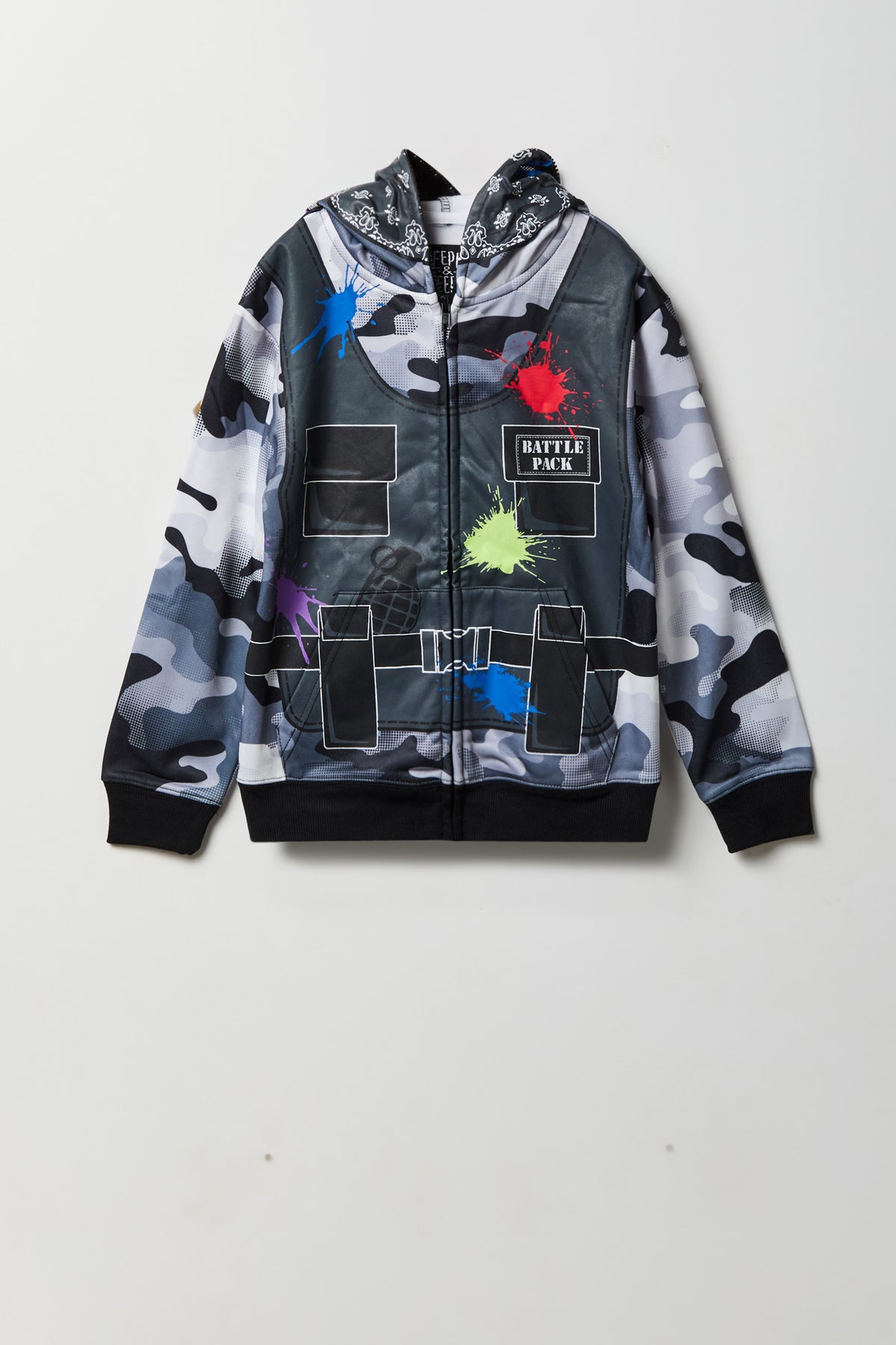 Alt View 2. Kids Paintball Peeper Hoodie - Camouflage