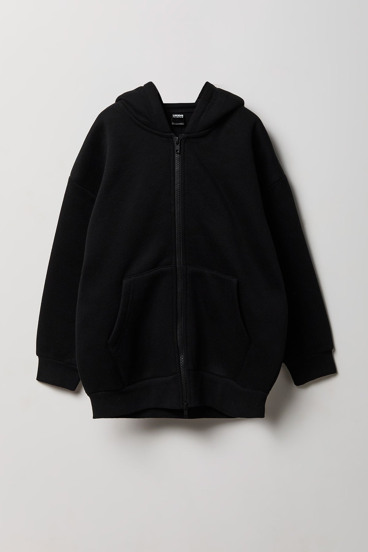 Kids Zip-Up Fleece Hoodie - Black