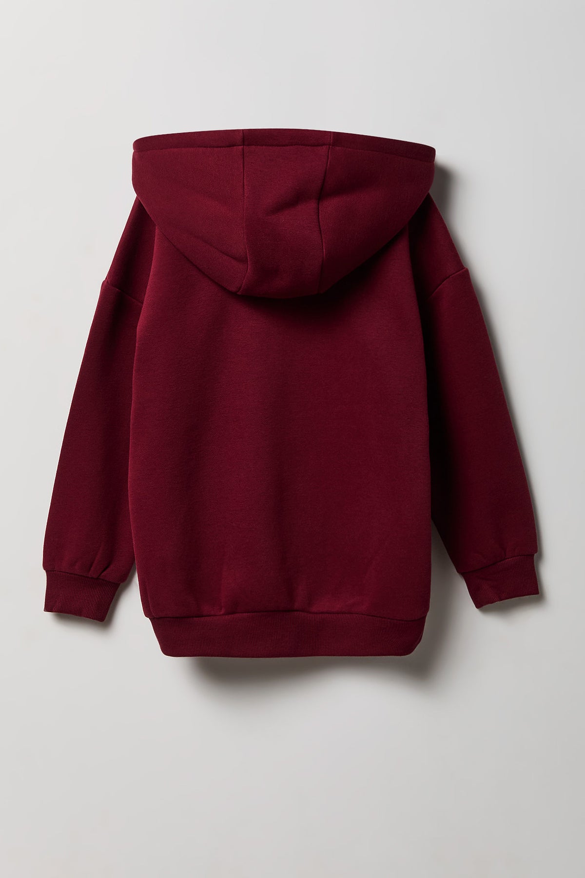 Alt View 2. Kids Zip-Up Fleece Hoodie - Burgundy