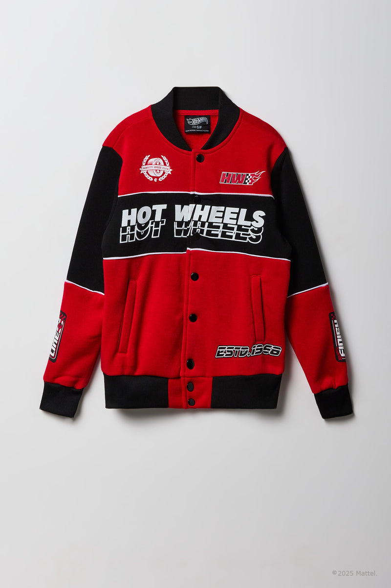 Blouson aviateur en molleton à imprimé Hot Wheels pour enfant