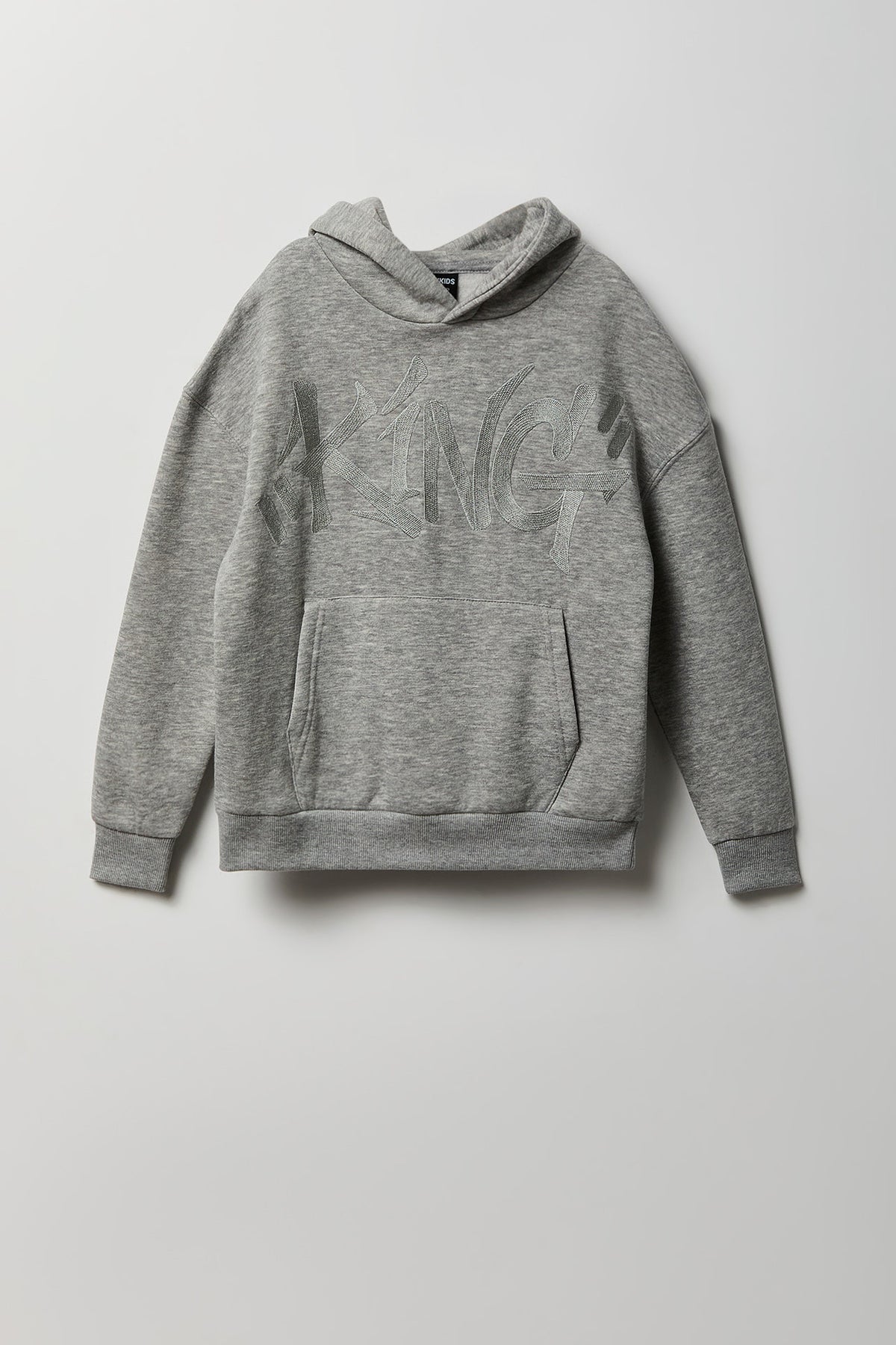 Kids Embroidered Graffiti Hoodie - Heather Grey