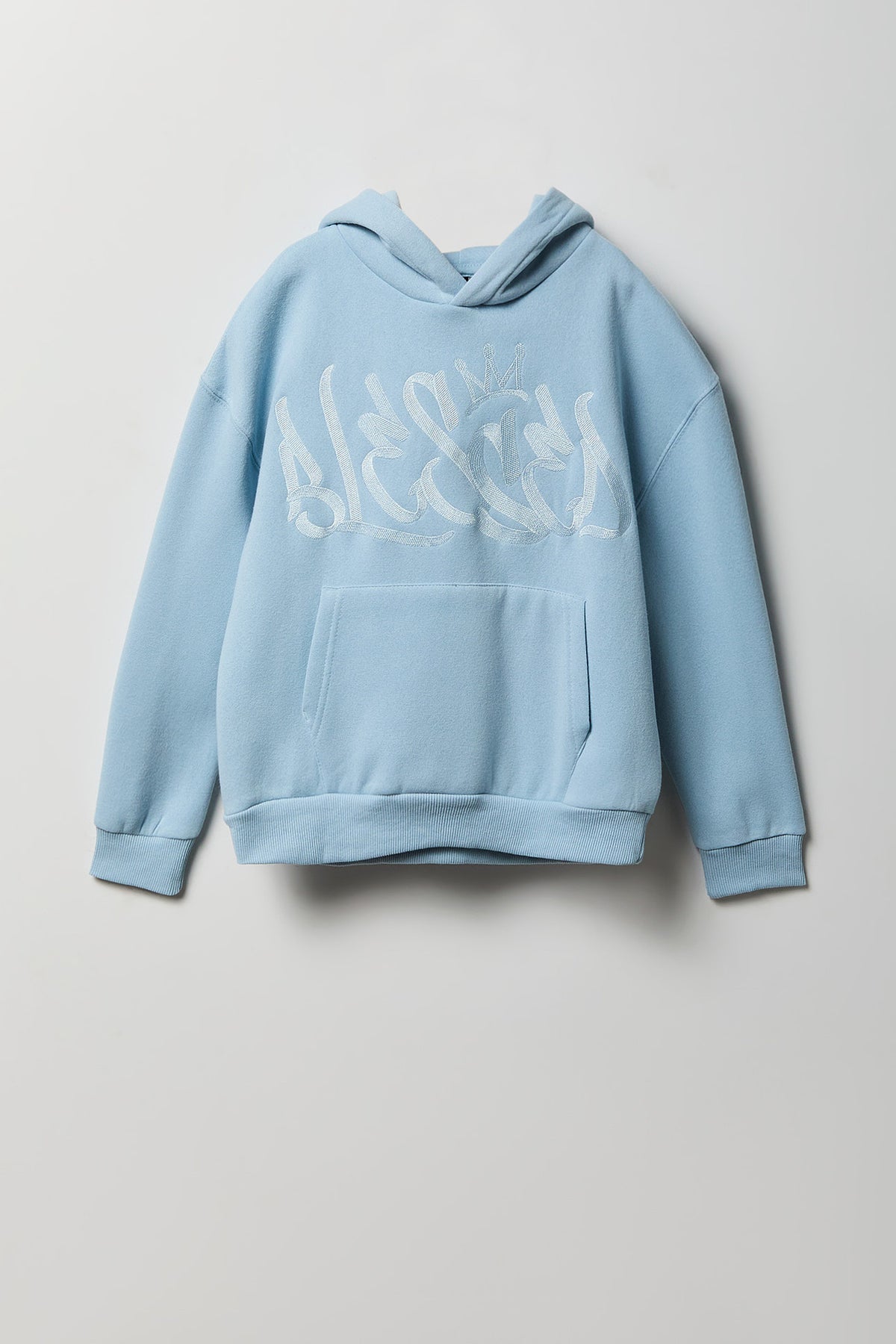Kids Embroidered Graffiti Hoodie - Blue