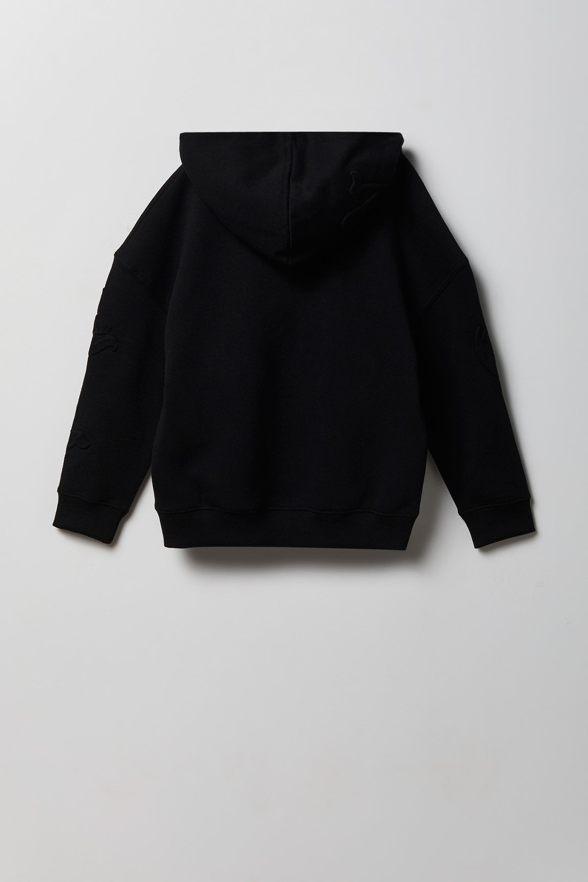 Alt View 2. Kids Gothic Font Fleece Hoodie - Black