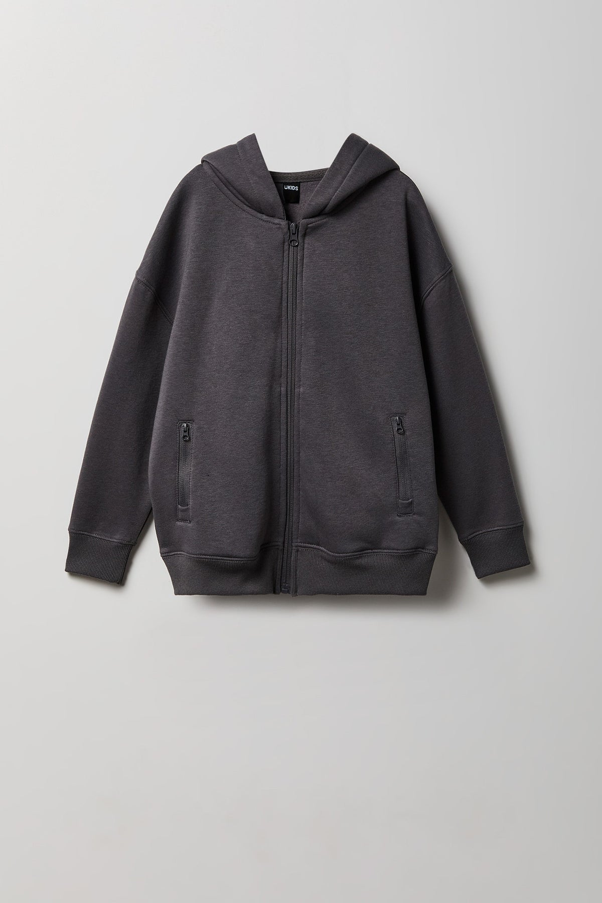 Kids Fleece Zip Hoodie - Charcoal