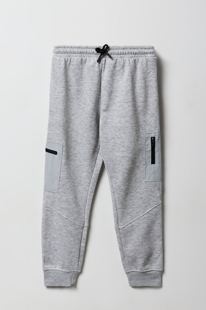 Kids Zip Cargo Pocket Fleece Jogger