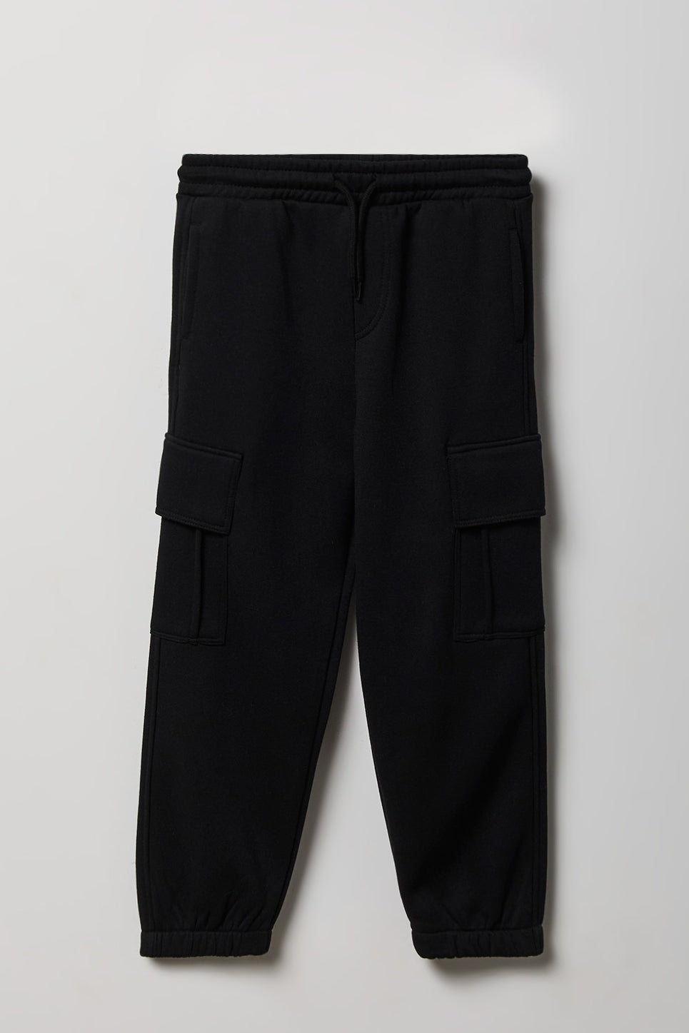 Kids Fleece Cargo Jogger - Black