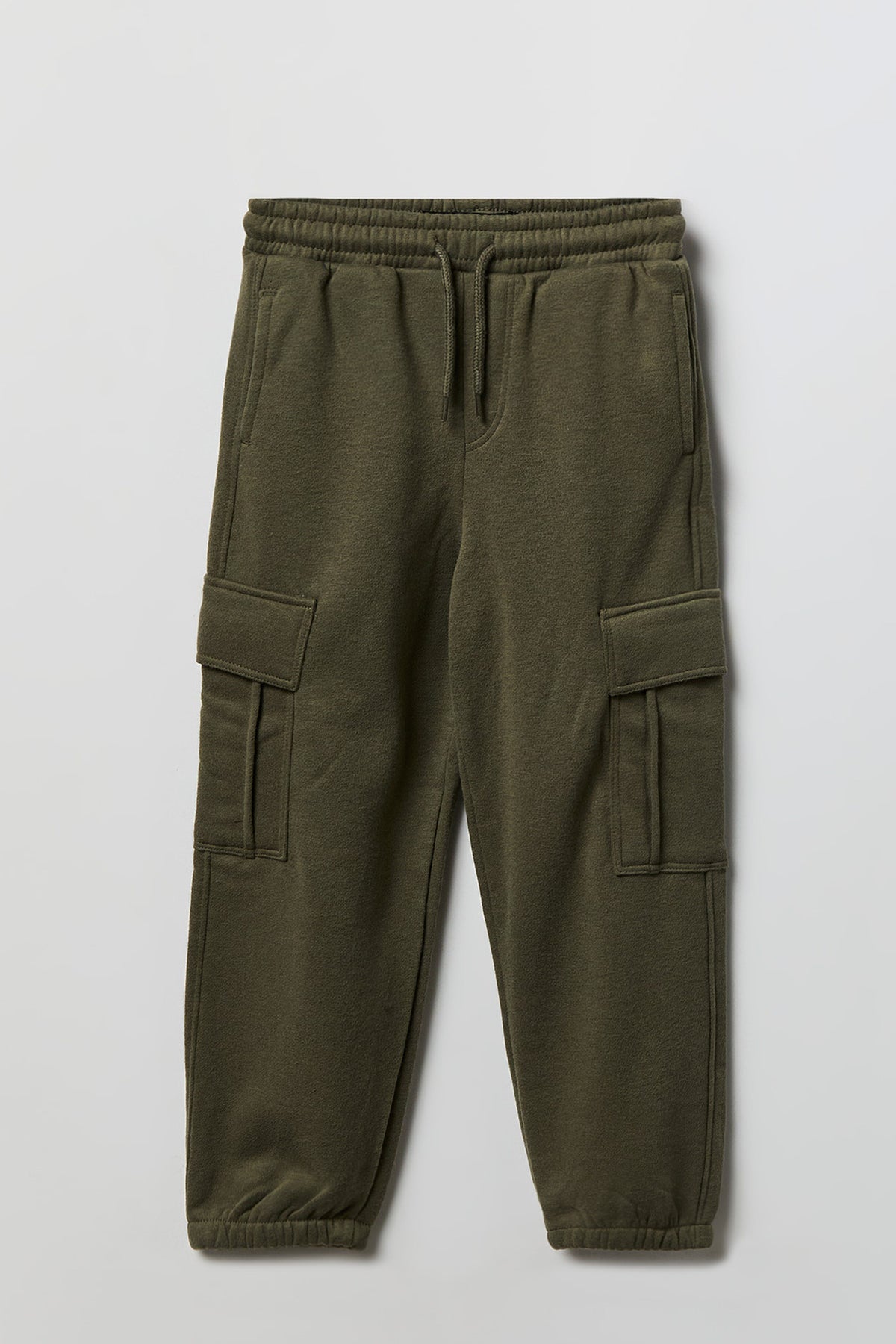 Kids Fleece Cargo Jogger - Dark Green