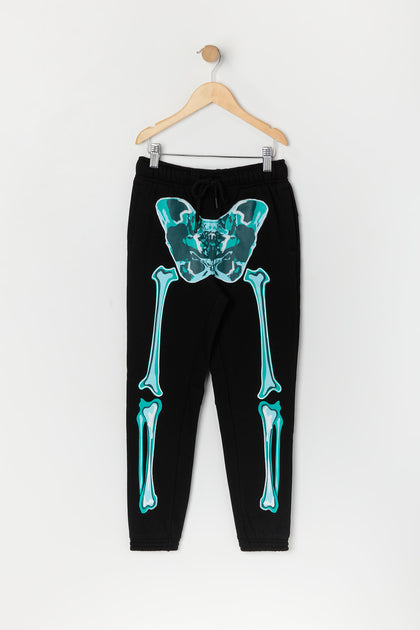 Boys Glow in the Dark Skeleton Print Jogger