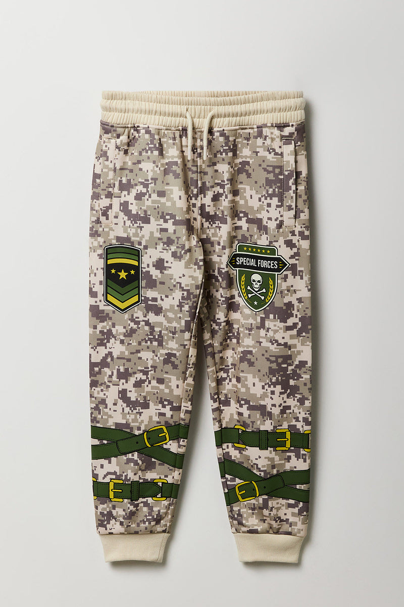 Jogger en molleton avec imprimé armée pour enfants